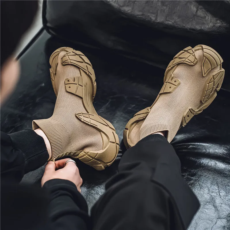 Men's Breathable Mesh Surface Flying Woven Dad Sneakers
