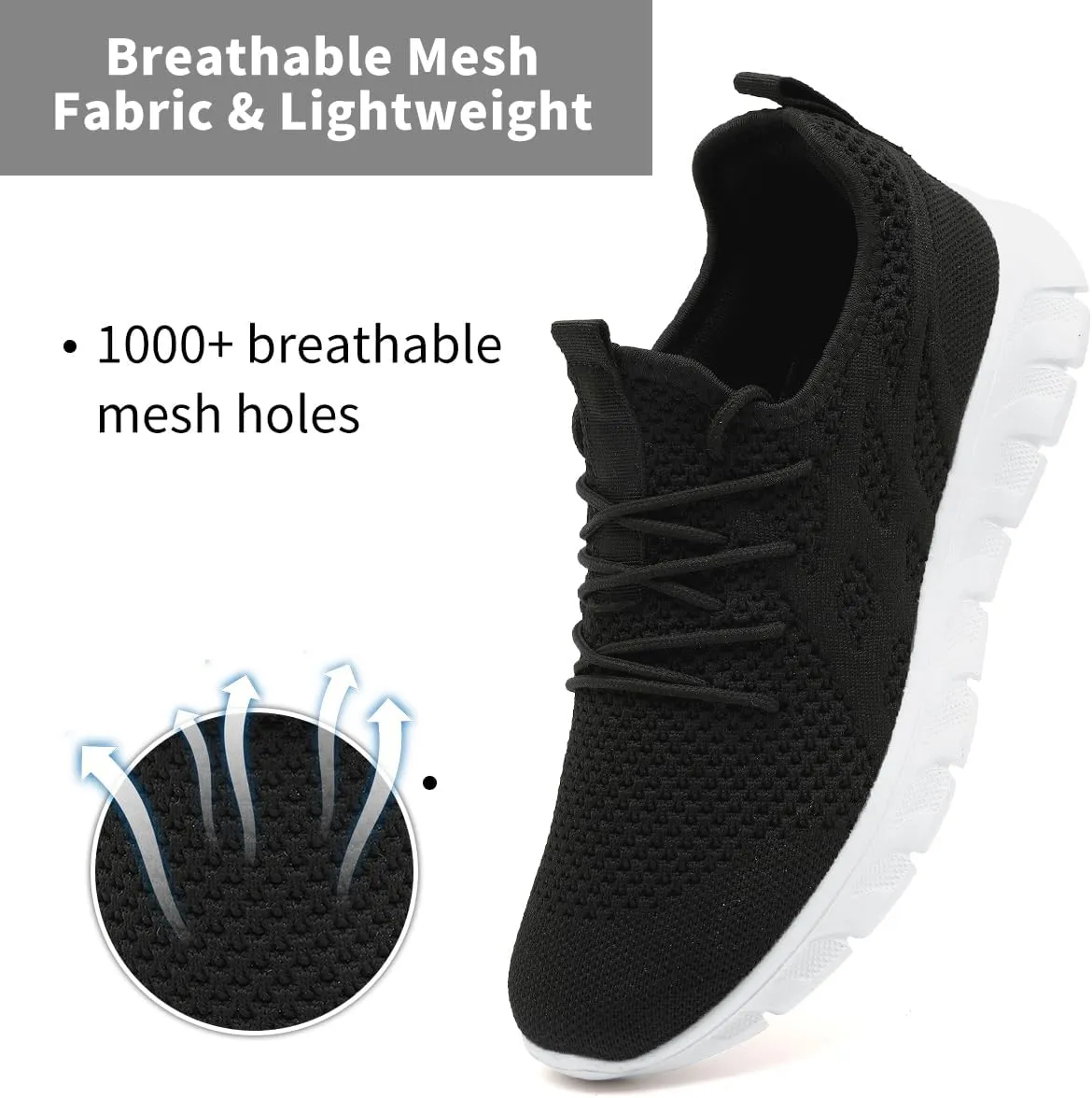 Men's Breathable Running Shoes Comfortable Walking Sneakers for Gym Sports Fitness Casual Fashion Workout Shoes Non-Slip Lightweight