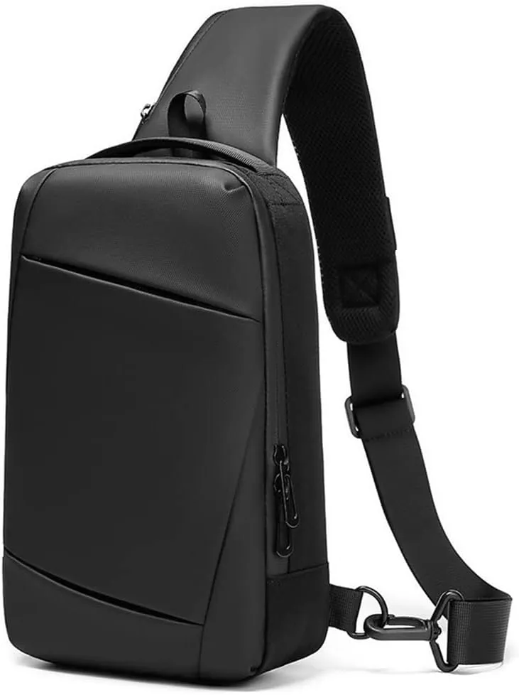 Men's Chest Bag Oxford Spun Waterproof Crossbody Bag Large Capacity Port Single Shoulder Bag
