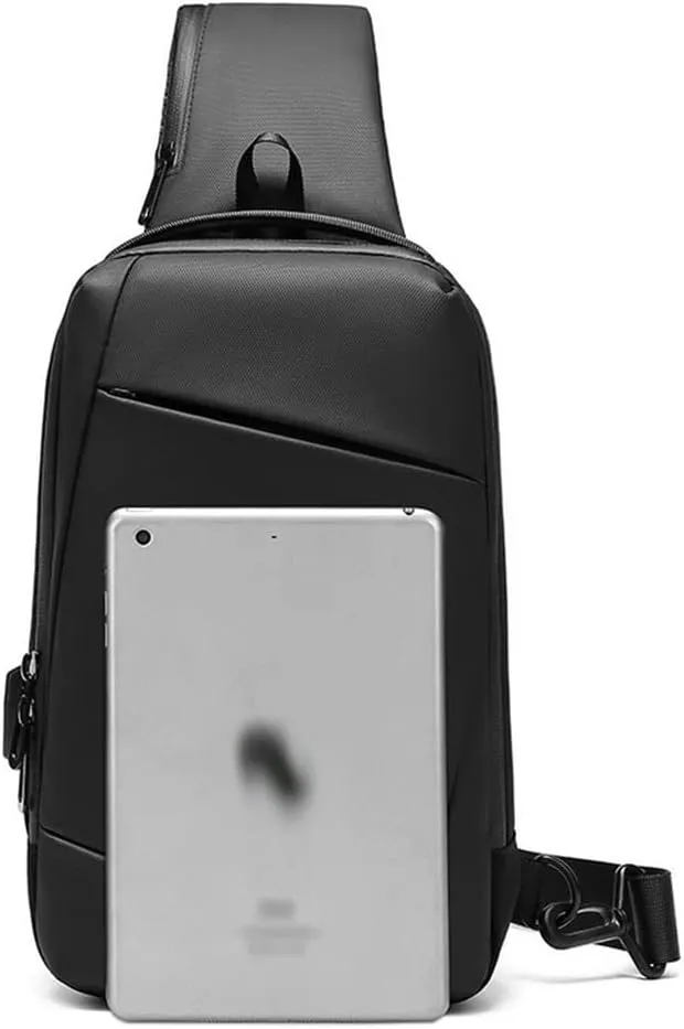 Men's Chest Bag Oxford Spun Waterproof Crossbody Bag Large Capacity Port Single Shoulder Bag