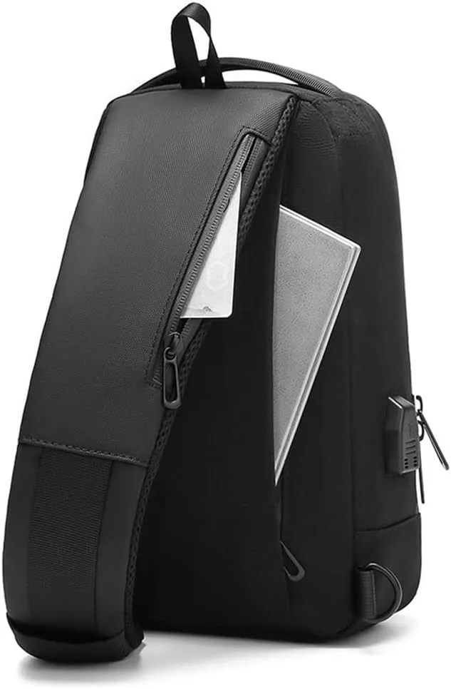 Men's Chest Bag Oxford Spun Waterproof Crossbody Bag Large Capacity Port Single Shoulder Bag