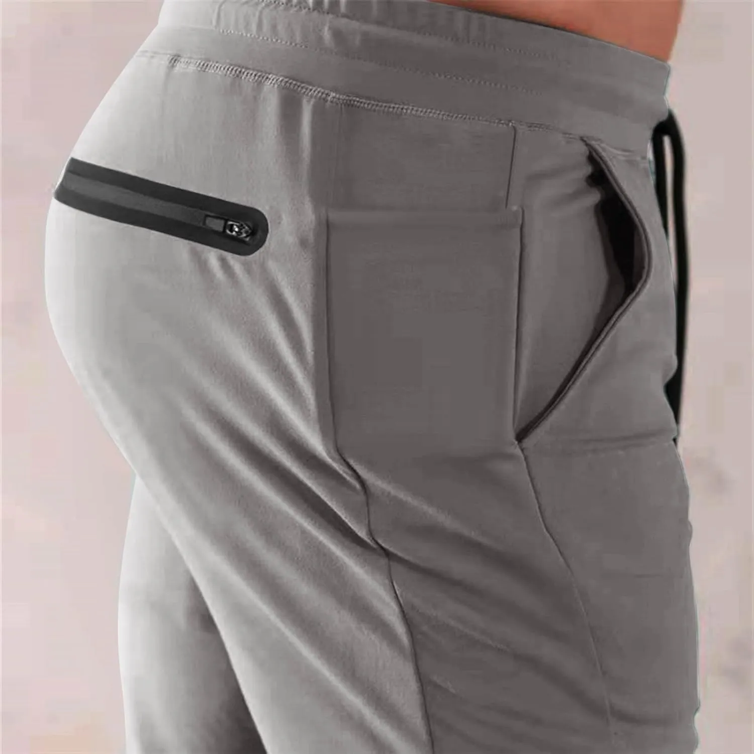 Mens Jogger Pants Slim Fit Drawstring Sports Sweatpants Athletic Fashion Breathable Gym Running Pants with Pocket