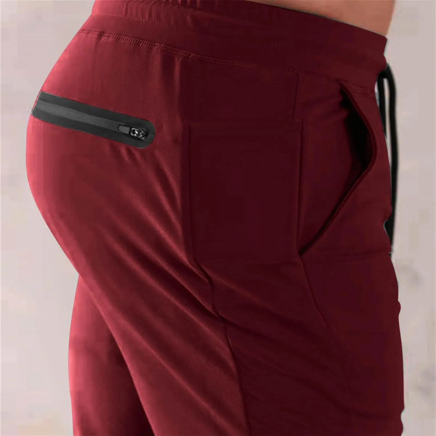 Mens Jogger Pants Slim Fit Drawstring Sports Sweatpants Athletic Fashion Breathable Gym Running Pants with Pocket