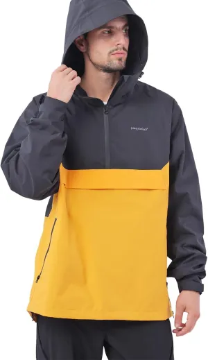 Men's Lightweight Waterproof Sports Zip Hoodie Rain Jacket, Cycling Windbreaker Pullover Coats, Breathable Coat