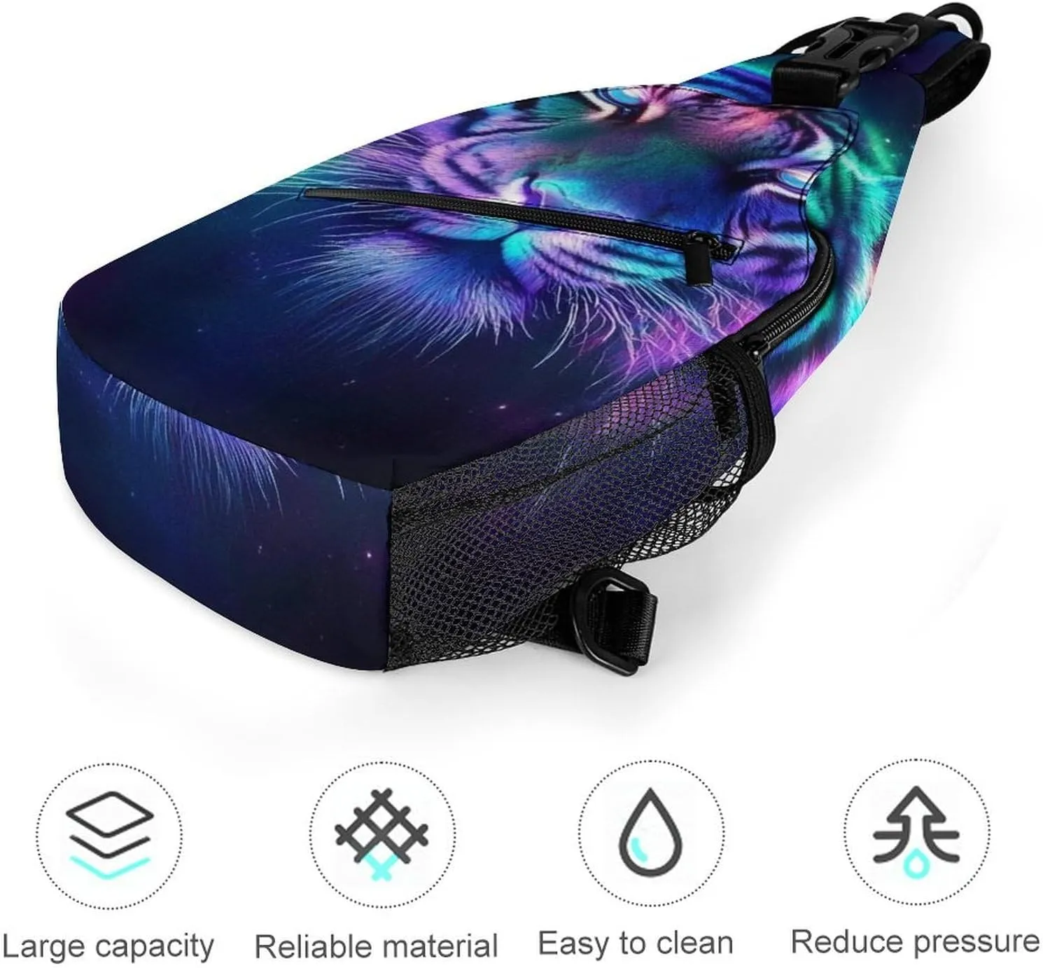Mens Sling Bag with Adjustable Strap, Large Capacity Hiking Gym Chest Daypack Crossbody Shoulder Bag