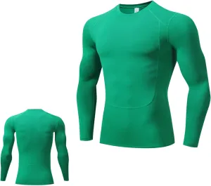 Mens Sports Shirts Slim Fit Crewneck Long Sleeve Casual Shirt Lightweight Running Training Gym Athletic Shirts