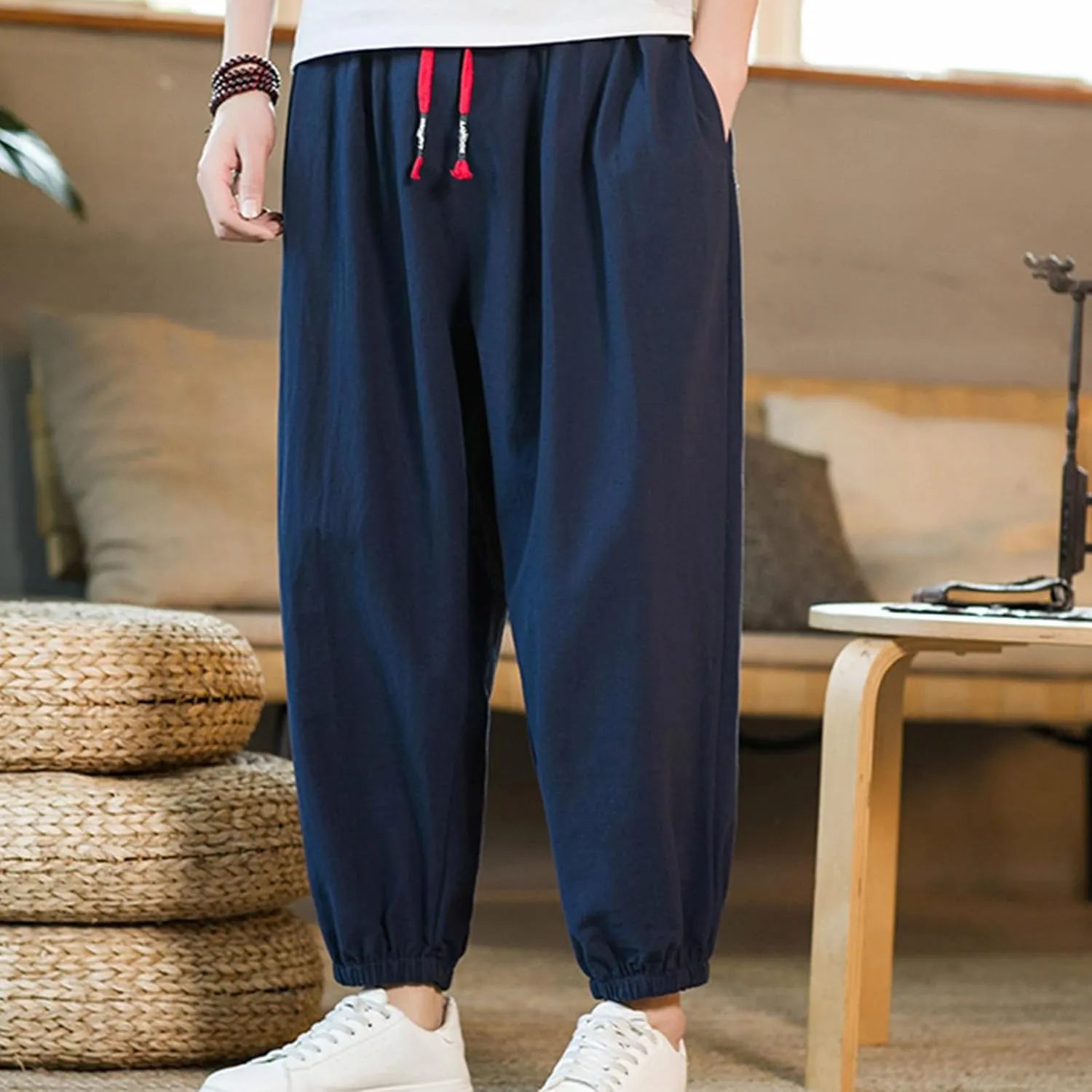 Mens Sweatpants Drawstring Lightweight Tapered Pant with Pockets Baggy Casual Joggers Athletic Running Gym Sports