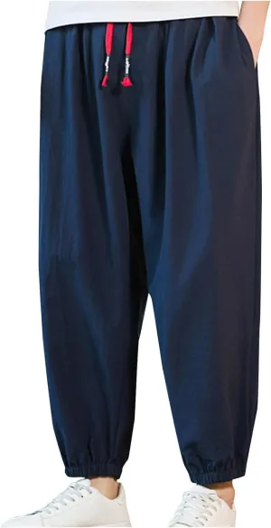 Mens Sweatpants Drawstring Lightweight Tapered Pant with Pockets Baggy Casual Joggers Athletic Running Gym Sports