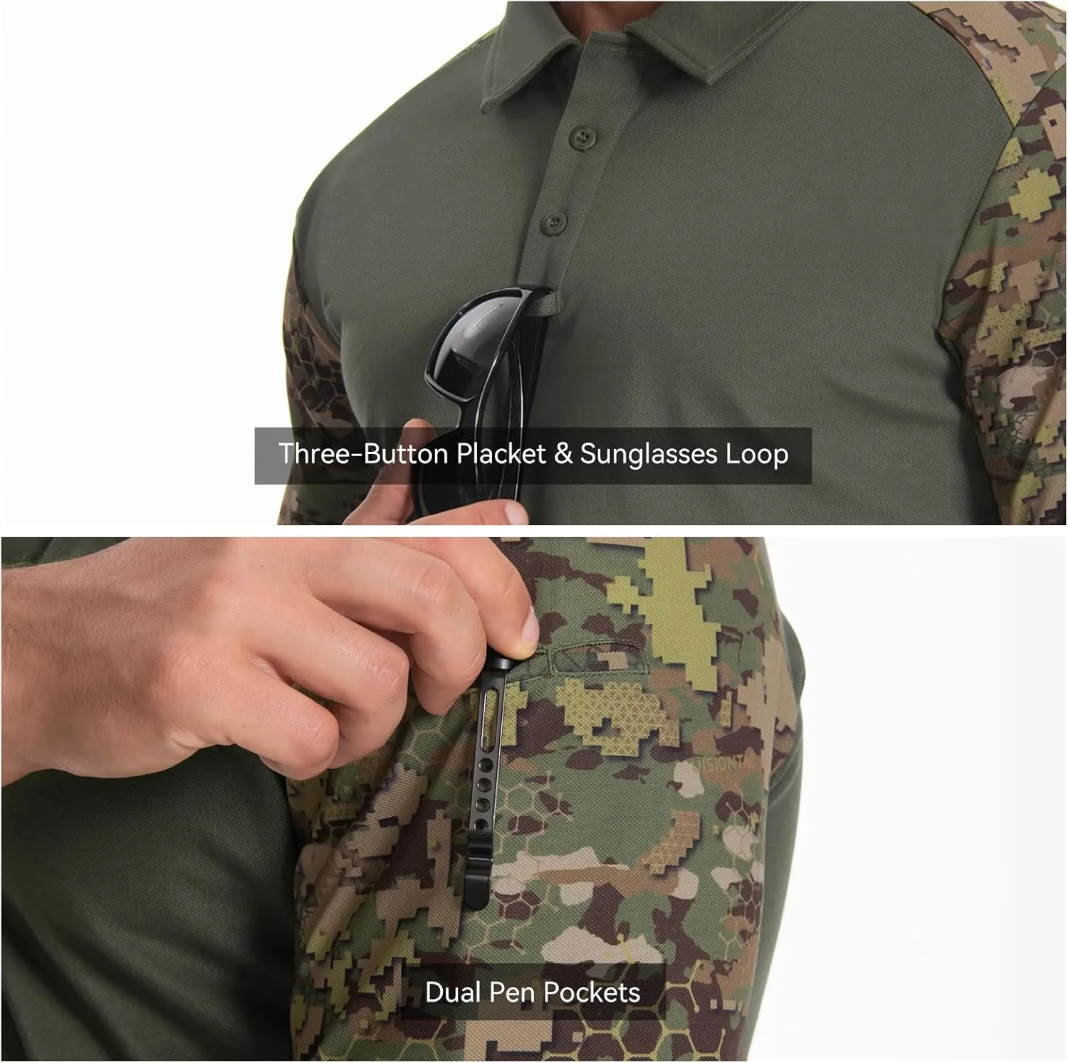Men's Tactical Polo Shirts Short Sleeve Athletic Golf Outdoor Lightweight Performance Sports Shirt
