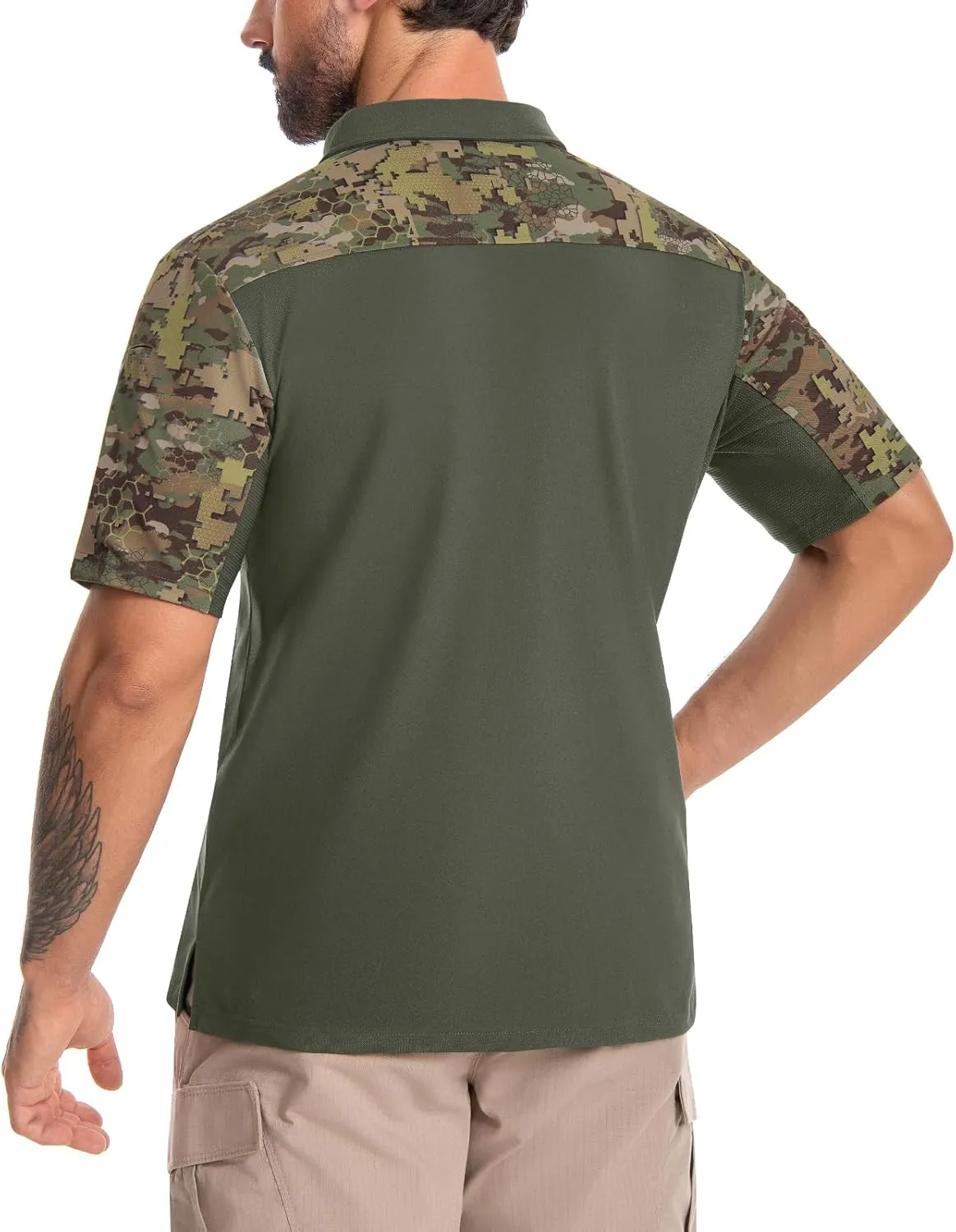 Men's Tactical Polo Shirts Short Sleeve Athletic Golf Outdoor Lightweight Performance Sports Shirt
