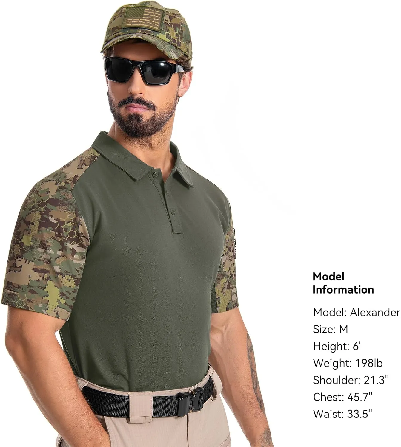 Men's Tactical Polo Shirts Short Sleeve Athletic Golf Outdoor Lightweight Performance Sports Shirt