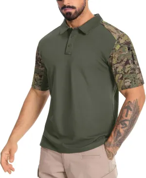 Men's Tactical Polo Shirts Short Sleeve Athletic Golf Outdoor Lightweight Performance Sports Shirt