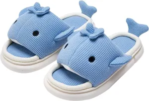 Men's Women's Linen Thick-Soled Cow Slippers, Linen Shark Slippers, Rabbit Linen Slippers, Linen Whale Thick-Soled Slippers Cloud Slide Hug Pillow Sandals