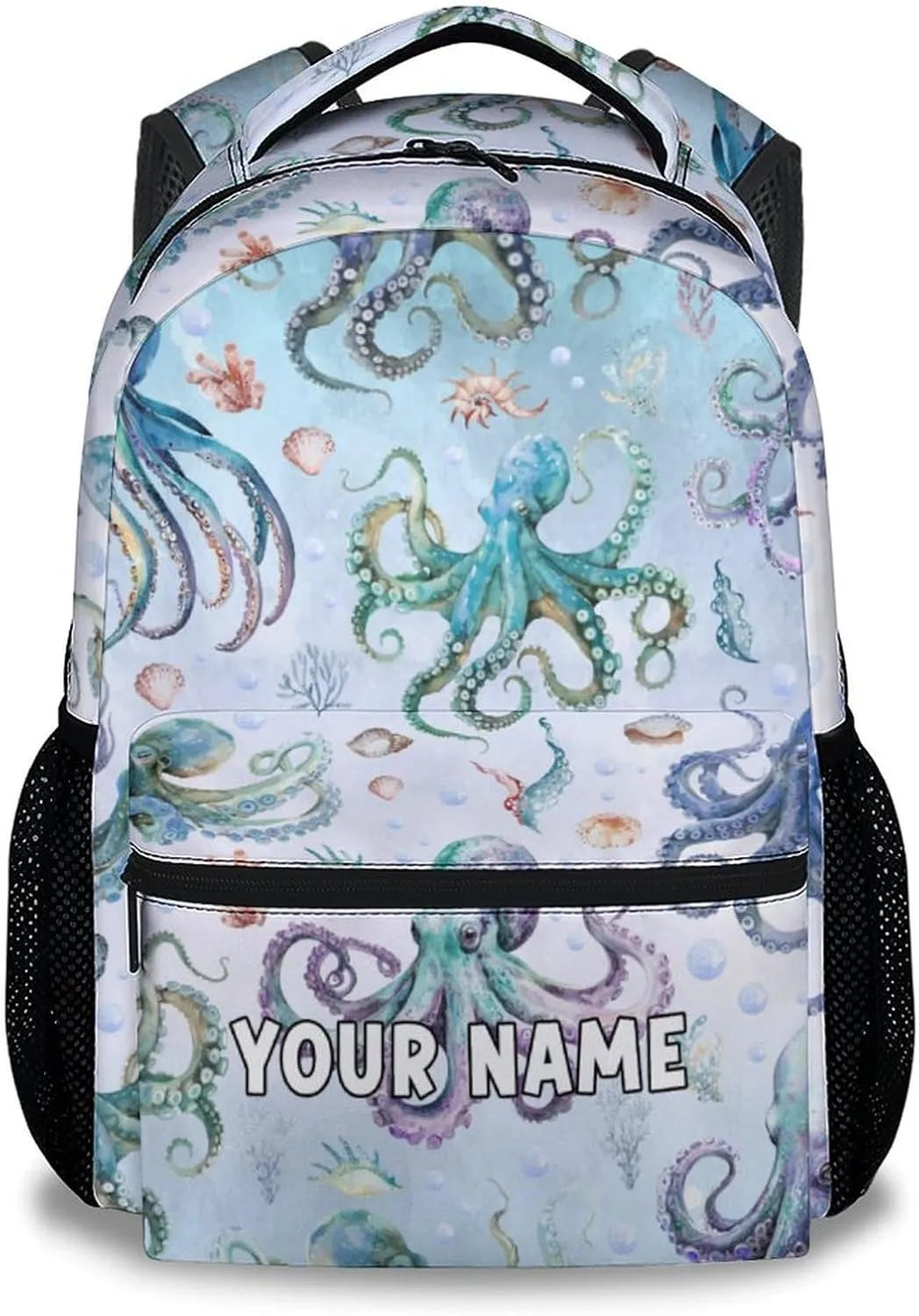 Mercuryelf Backpack for Boys - 17 Inch Bookbag for Primary Middle College - Personalized Cute Octopus Backpacks - Children's School Bag