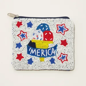 ''Merica' Seed Bead Canvas Pouch