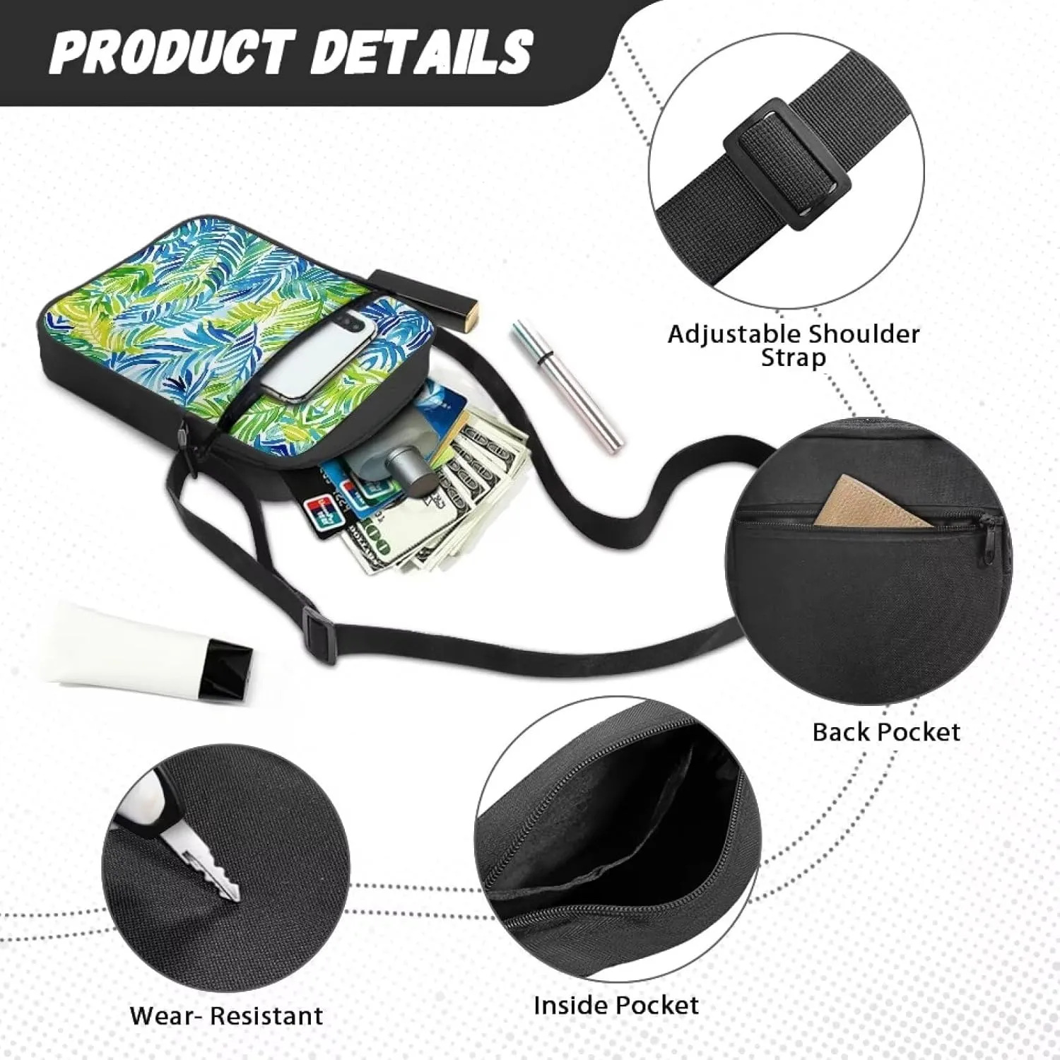 Messenger Bag for Women Crossbody Cell Phone Purse Small Shoulder Pouch for Outdoor