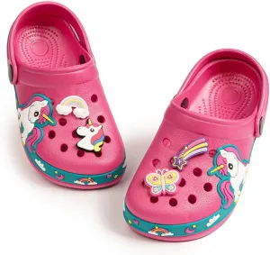 Miamooi Toddler Girls Boys Clogs Cute Cartoon Garden Water Clogs Little Kid Non-Slip Slides Indoor Outdoor Waterproof Beach Sandals Slip-on Beach Pool Shower Slippers Water Shoes