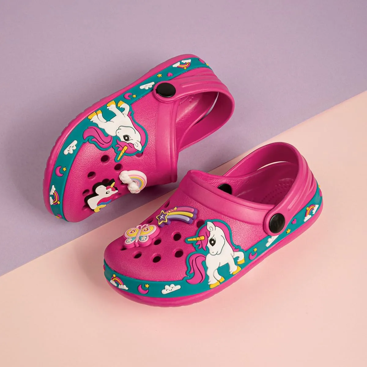 Miamooi Toddler Girls Boys Clogs Cute Cartoon Garden Water Clogs Little Kid Non-Slip Slides Indoor Outdoor Waterproof Beach Sandals Slip-on Beach Pool Shower Slippers Water Shoes