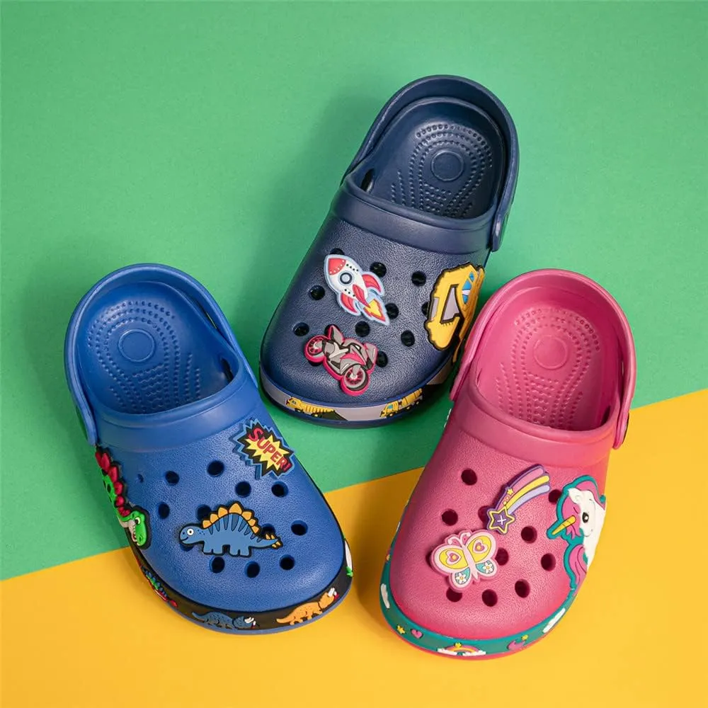 Miamooi Toddler Girls Boys Clogs Cute Cartoon Garden Water Clogs Little Kid Non-Slip Slides Indoor Outdoor Waterproof Beach Sandals Slip-on Beach Pool Shower Slippers Water Shoes