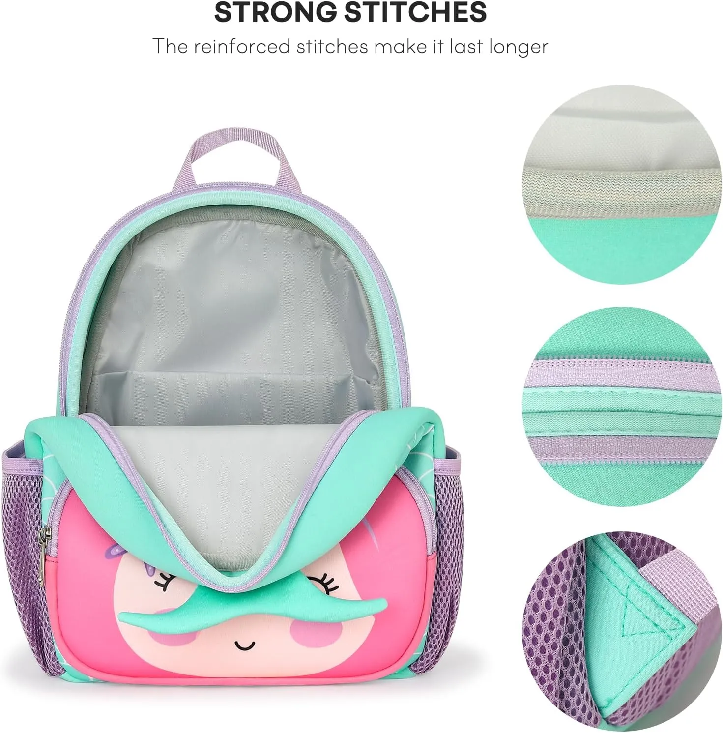 mibasies Toddler Backpacks for Girls 2-4: Baby Preschool Backpack - Kids Mermaid Backpack for Boys Girls - 12inch Mini School Bag