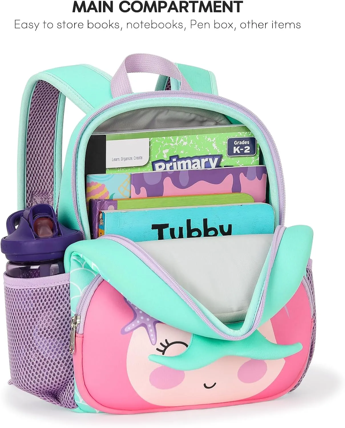 mibasies Toddler Backpacks for Girls 2-4: Baby Preschool Backpack - Kids Mermaid Backpack for Boys Girls - 12inch Mini School Bag