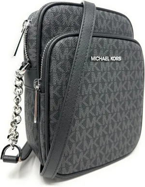 Michael Kors Jet Set Travel Medium Logo Crossbody Bag (Black)