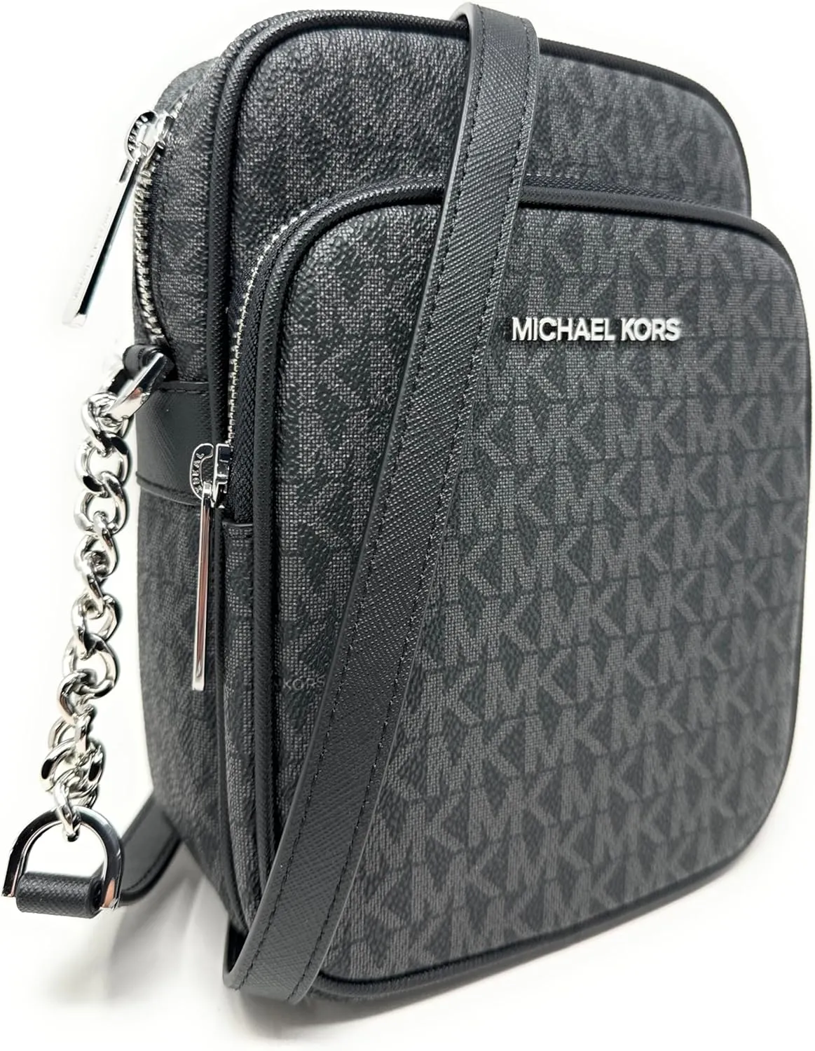 Michael Kors Jet Set Travel Medium Logo Crossbody Bag (Black)