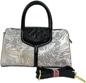 Middle aged Mom's Bag 3D Carved Women's Bag Handbag Casual Large Capacity Crossbody Bag