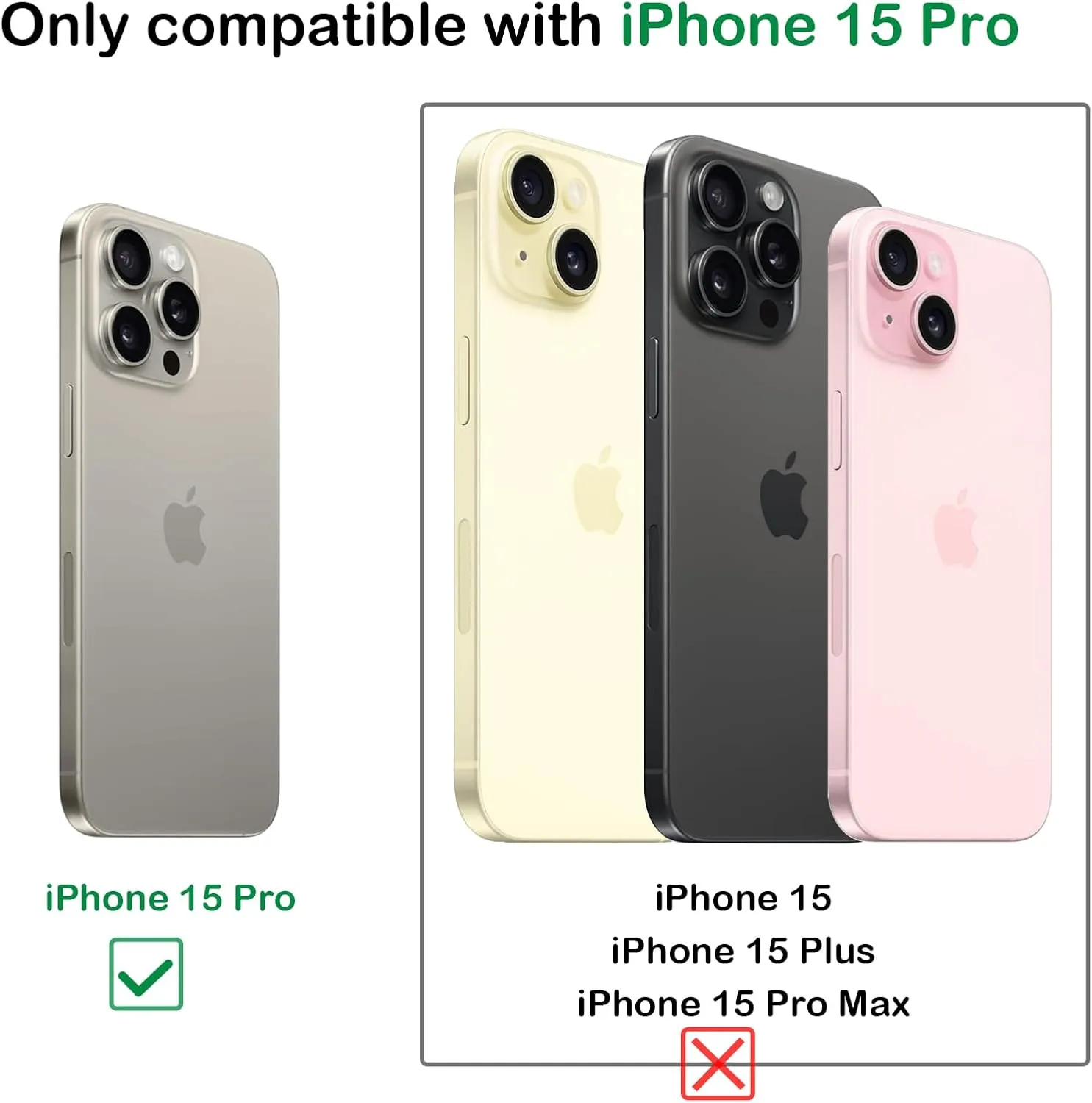 MInCYB for iPhone 15 Pro Wallet Case with Card Holder (12 Card Slots) - PU Leather Case for Women & Men, Wireless Charging, Detachable Magnetic, Crossbody Strap, Shockproof Protective Phone Case.