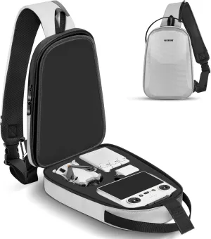 Mini 4 Pro Case, Waterproof Hard Carrying Case, Portable Travel Drone Sling Backpack, Crossbody Bag Compatible with DJI Mini 4 Pro, RC 2/ RC-N2 Controller, Fly More Combo and Accessories