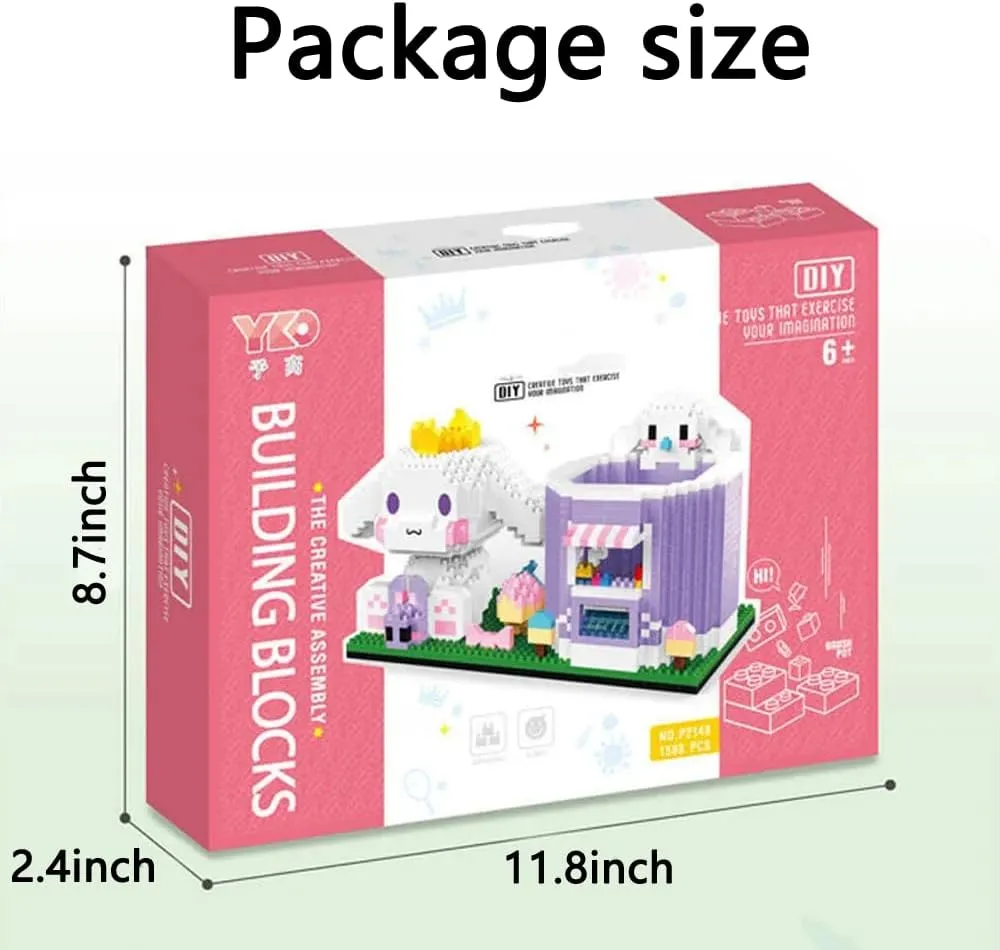 Mini Building Blocks Cinnamoroll Dog Building Toy, Micro Building Kits Cartoon for Kids or Adult Gifts,Anime Mini Blocks Set for Adult Bricks Toys 1588PCS