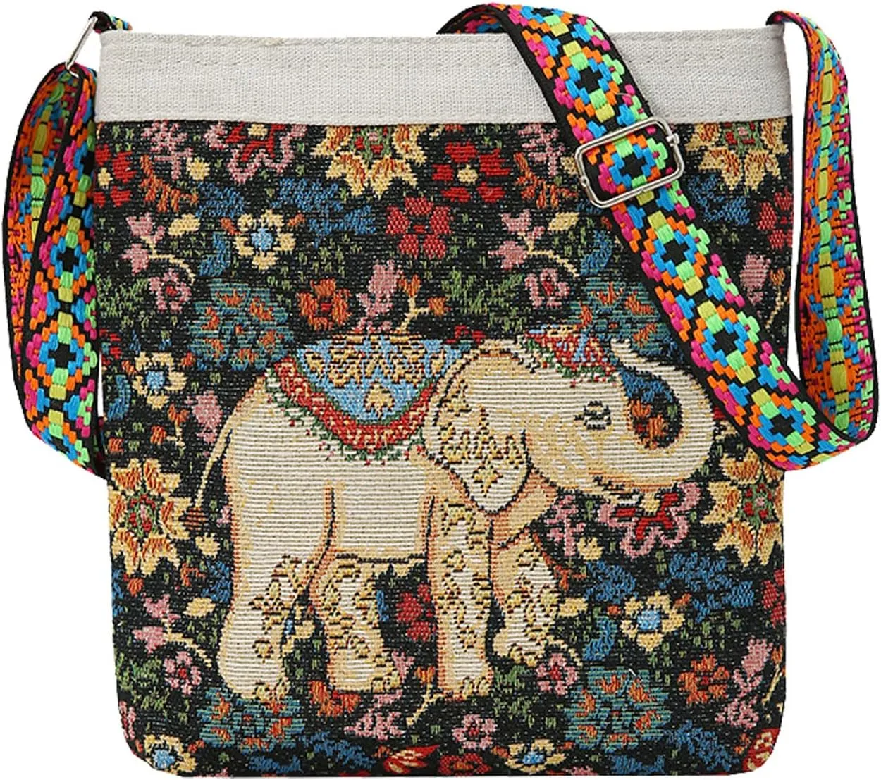 Mini crossbody bag, Fashion zipper small shoulder bag,Elephant pattern, Is the canvas crossbody bag for dreamers