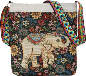 Mini crossbody bag, Fashion zipper small shoulder bag,Elephant pattern, Is the canvas crossbody bag for dreamers