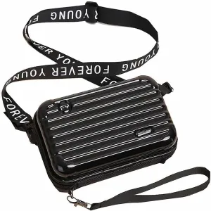 Mini Suitcase Bag, Mini Suitcase Crossbody Bag, Women Solid Cosmetic Handbag Multifunction Crossbody Bag
