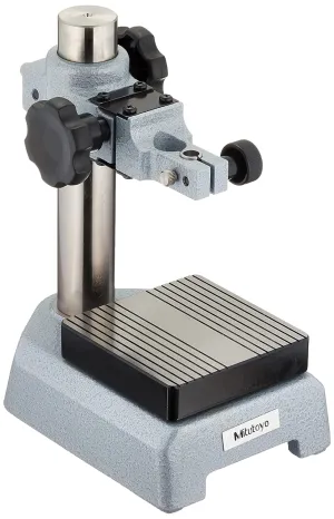 Mitutoyo 7007-10 Dial Gage Stand, 3-1/2" Square Anvil, 3/8" Stem Mounting Hole, 4" Column Travel, With Fine Adjust