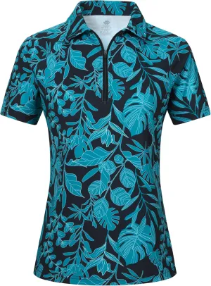 MoFiz Womens Short Sleeve Golf Polo Shirts Quick Dry Camo Lightweight UPF 50  Tennis Sports Athletic Tops Casual