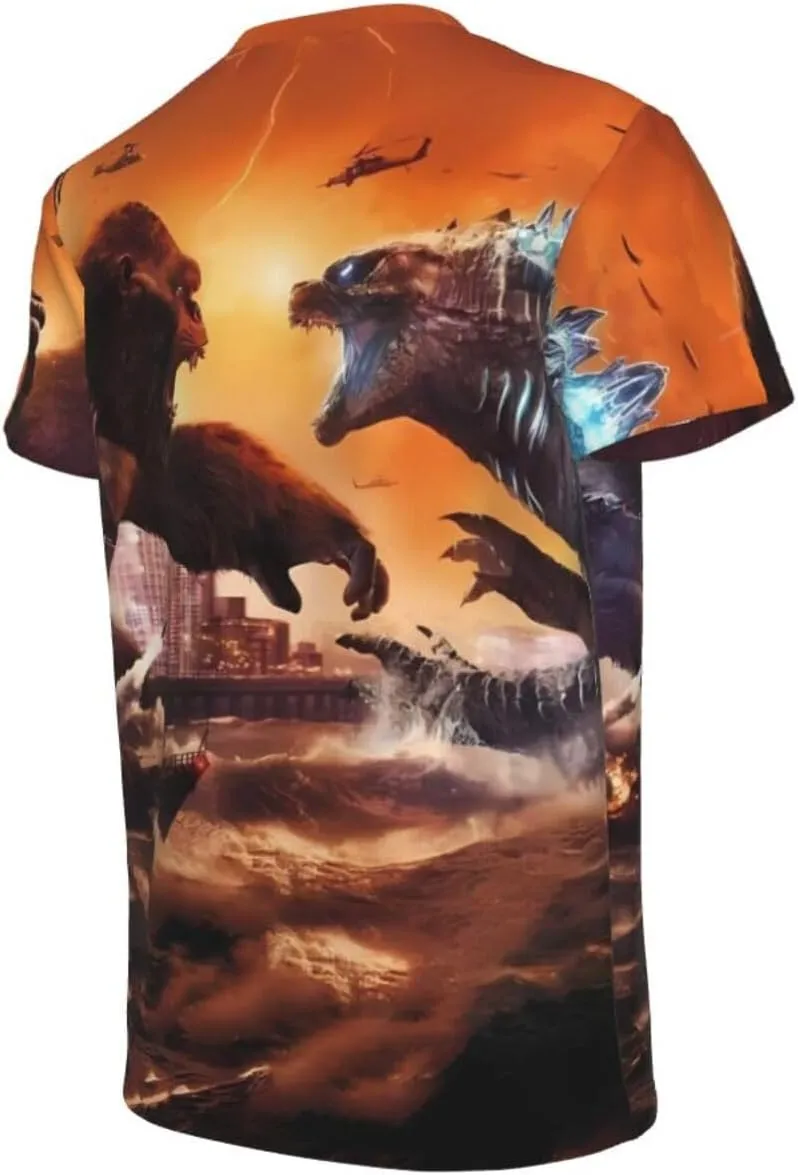 Monster Dinosaur Cartoon T-Shirt Short Sleeves for Boys and Girls