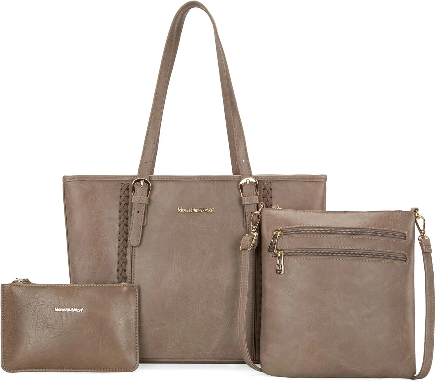 Montana West Purses for Women Tote Bag 3Pcs Set Leopard Print Satchel Handbags