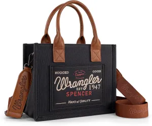 Montana West Wrangler Tote Bag for Women Retro Canvas Top Handle Purses and Handbags