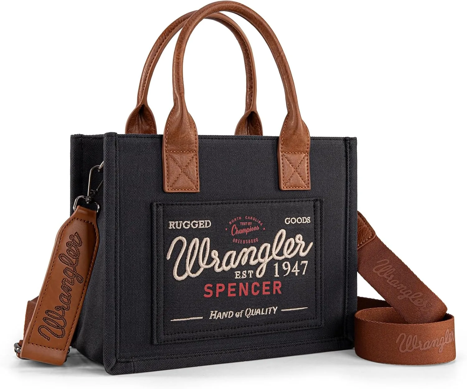 Montana West Wrangler Tote Bag for Women Retro Canvas Top Handle Purses and Handbags