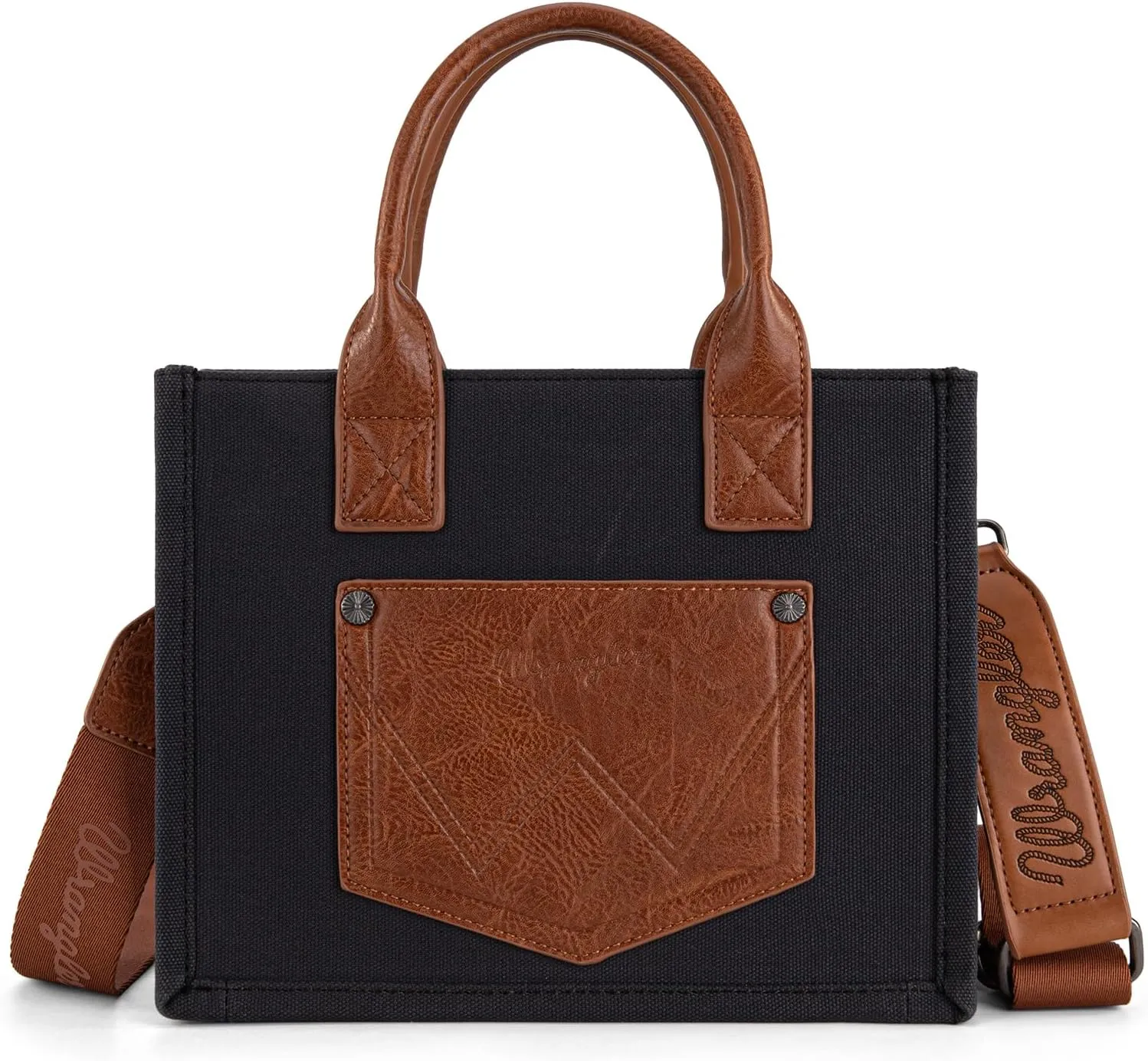 Montana West Wrangler Tote Bag for Women Retro Canvas Top Handle Purses and Handbags