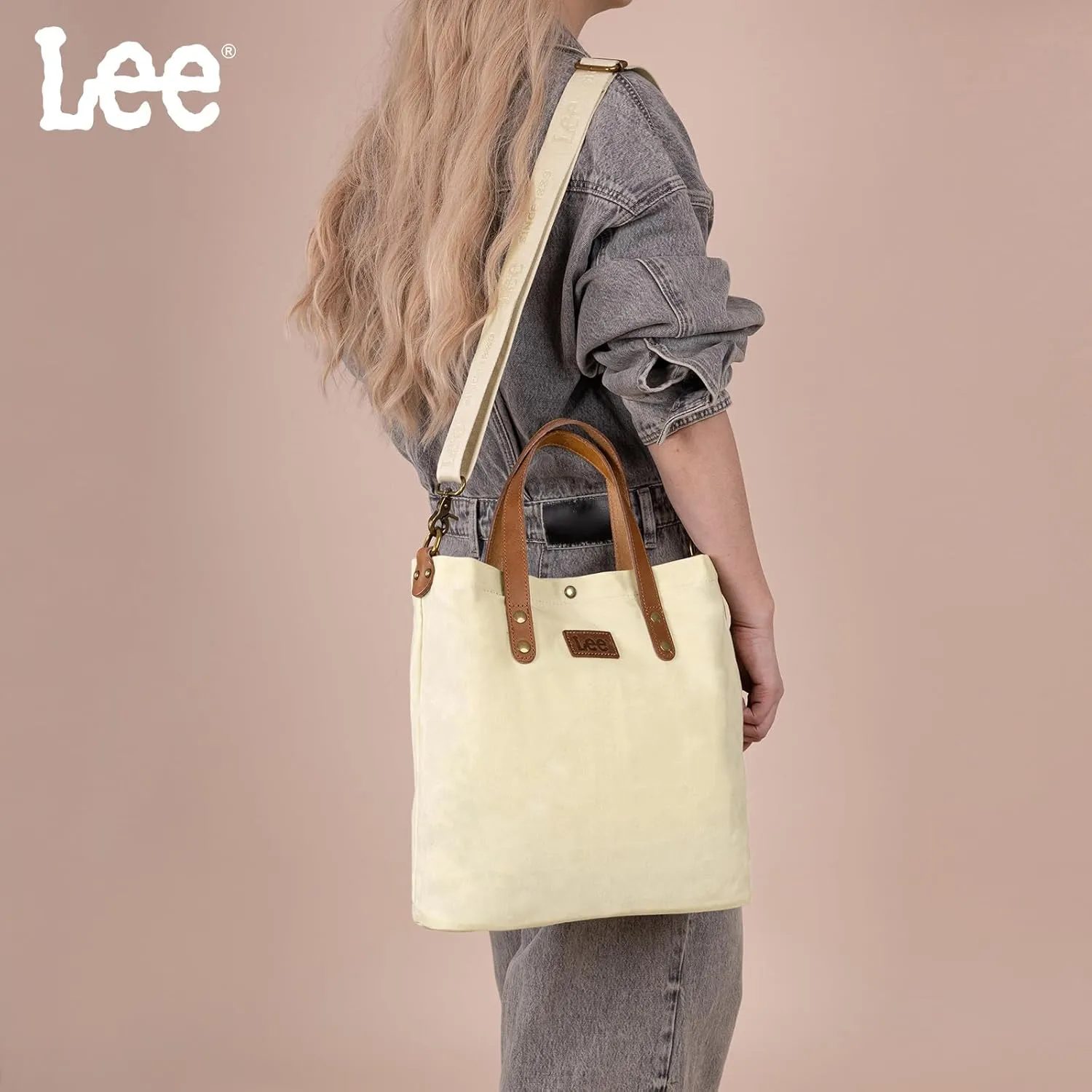 Montana West x Lee Tote Bag for Women Waxed Canvas Top Handle Handbags with Leather Handle and Strap