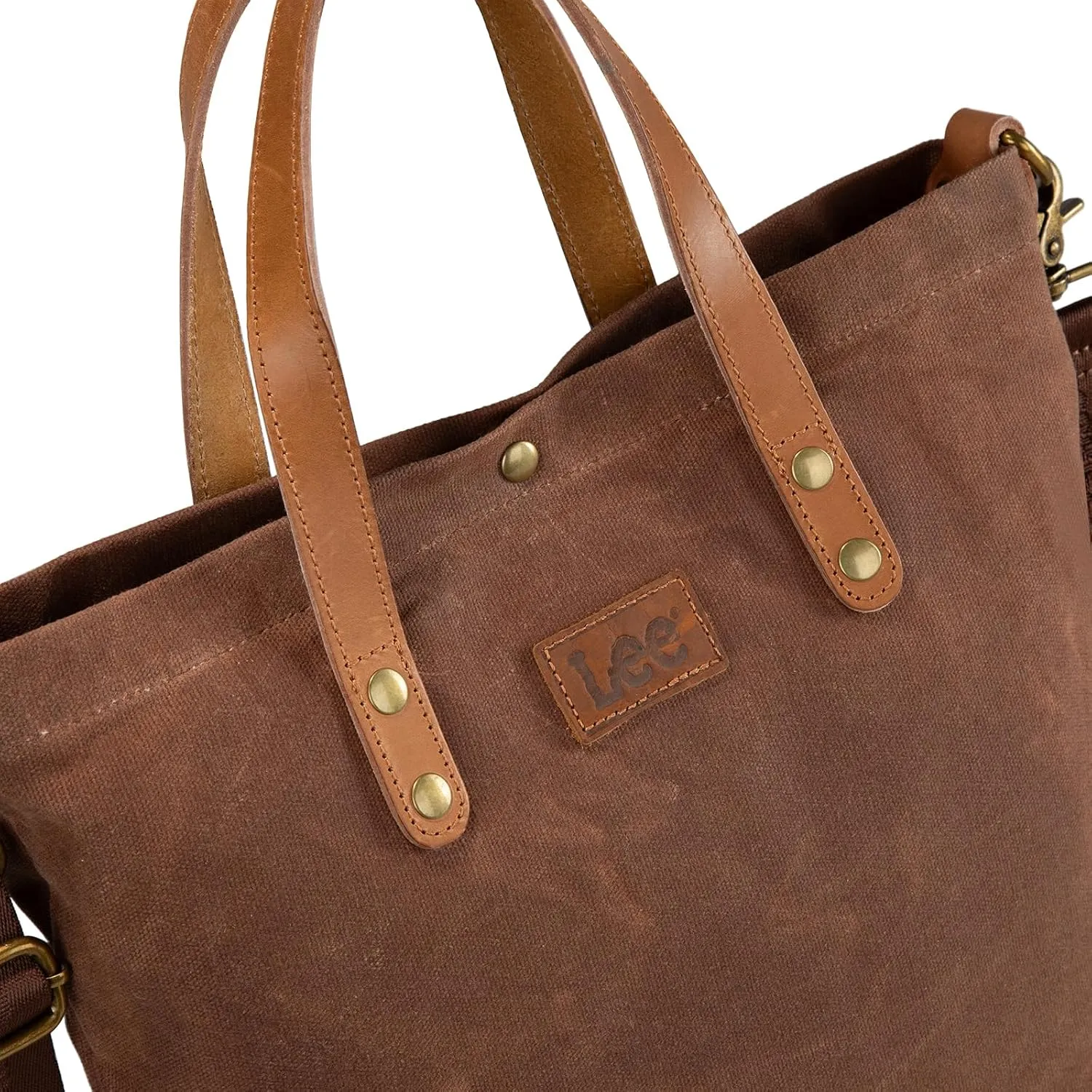 Montana West x Lee Tote Bag for Women Waxed Canvas Top Handle Handbags with Leather Handle and Strap