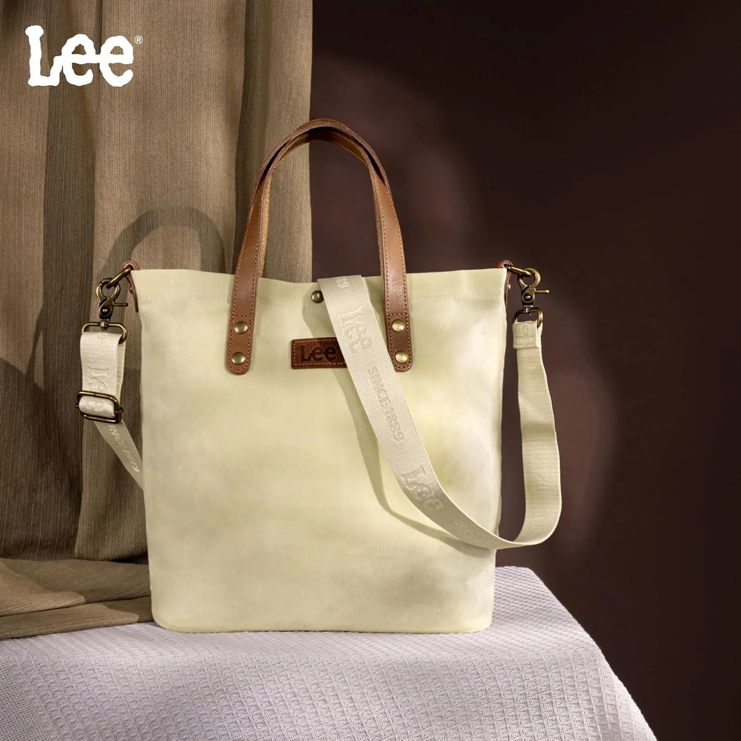 Montana West x Lee Tote Bag for Women Waxed Canvas Top Handle Handbags with Leather Handle and Strap