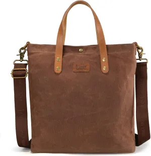 Montana West x Lee Tote Bag for Women Waxed Canvas Top Handle Handbags with Leather Handle and Strap