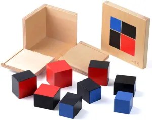 Montessori Binomial Cube,Montessori Math Toys Sensorial Materials for Toddlers,Kids