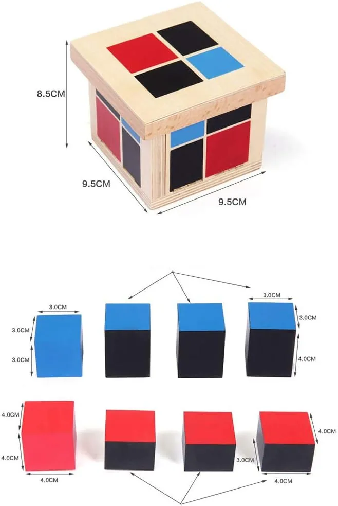 Montessori Binomial Cube,Montessori Math Toys Sensorial Materials for Toddlers,Kids