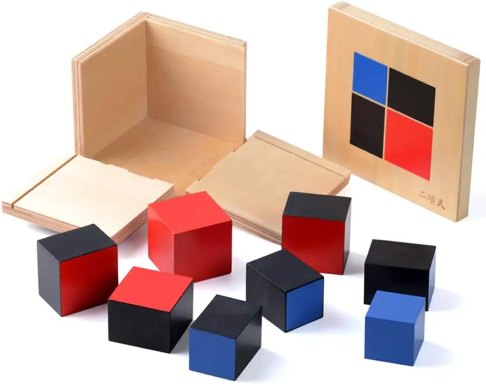 Montessori Binomial Cube,Montessori Math Toys Sensorial Materials for Toddlers,Kids