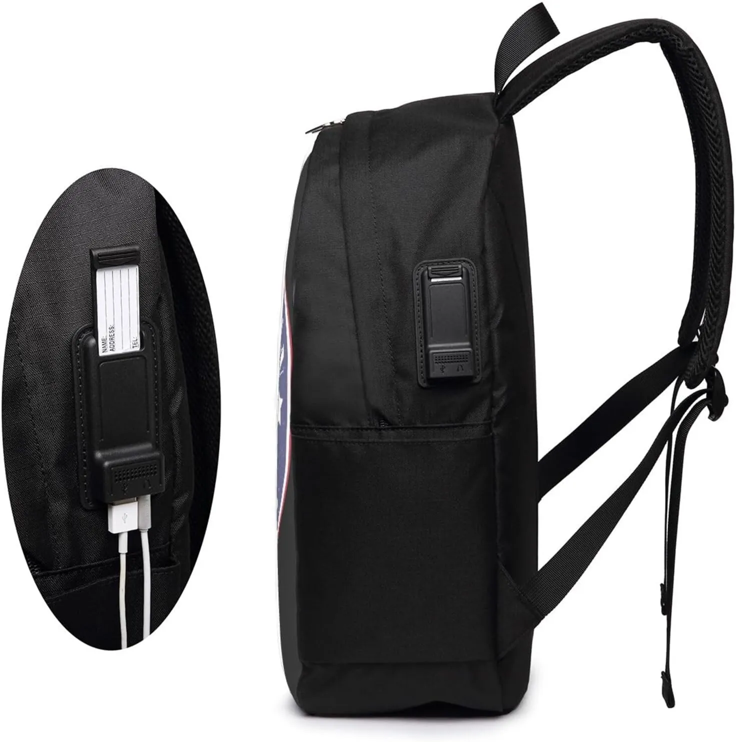 Montserratian American Badge Montserrat Flag Laptop Backpacks Travel Backpack Casual Business Daypack Sport Rucksack Computer Bag Fits up to 17 Inch Notebook with USB Port