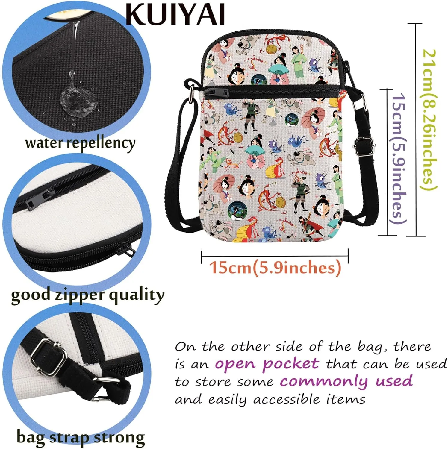 Movie Merchanidse Crossbody Bag Lotus Encouraging Gift Cartoon Character Gift Flower Bag WDW Princess Gift